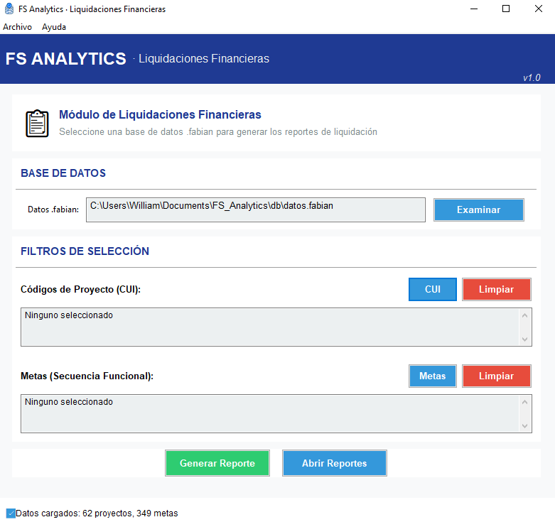 Interfaz principal